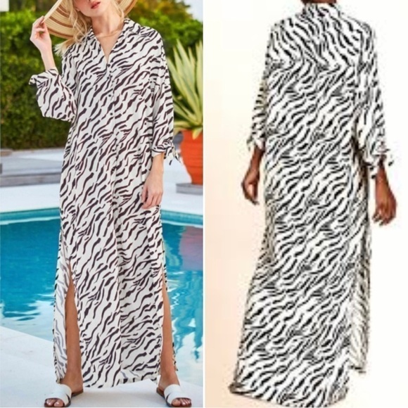 PEIXOTO Wild Zebra Josephine Cover Up One Size - Picture 2 of 8